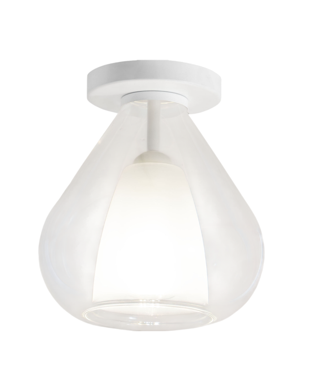 Lila - Okrągła lampa sufitowa śr 20 cm Fabas Luce - Kinkiet z żarówką LED E27 MAX 40W - Przezroczysta