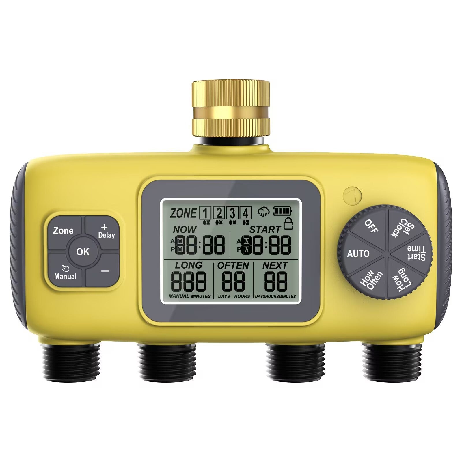 Automatyczny timer nawadniania z 4 strefami, nowy automatyczny timer nawadniania z ekranem LCD i przyciskiem ręcznym