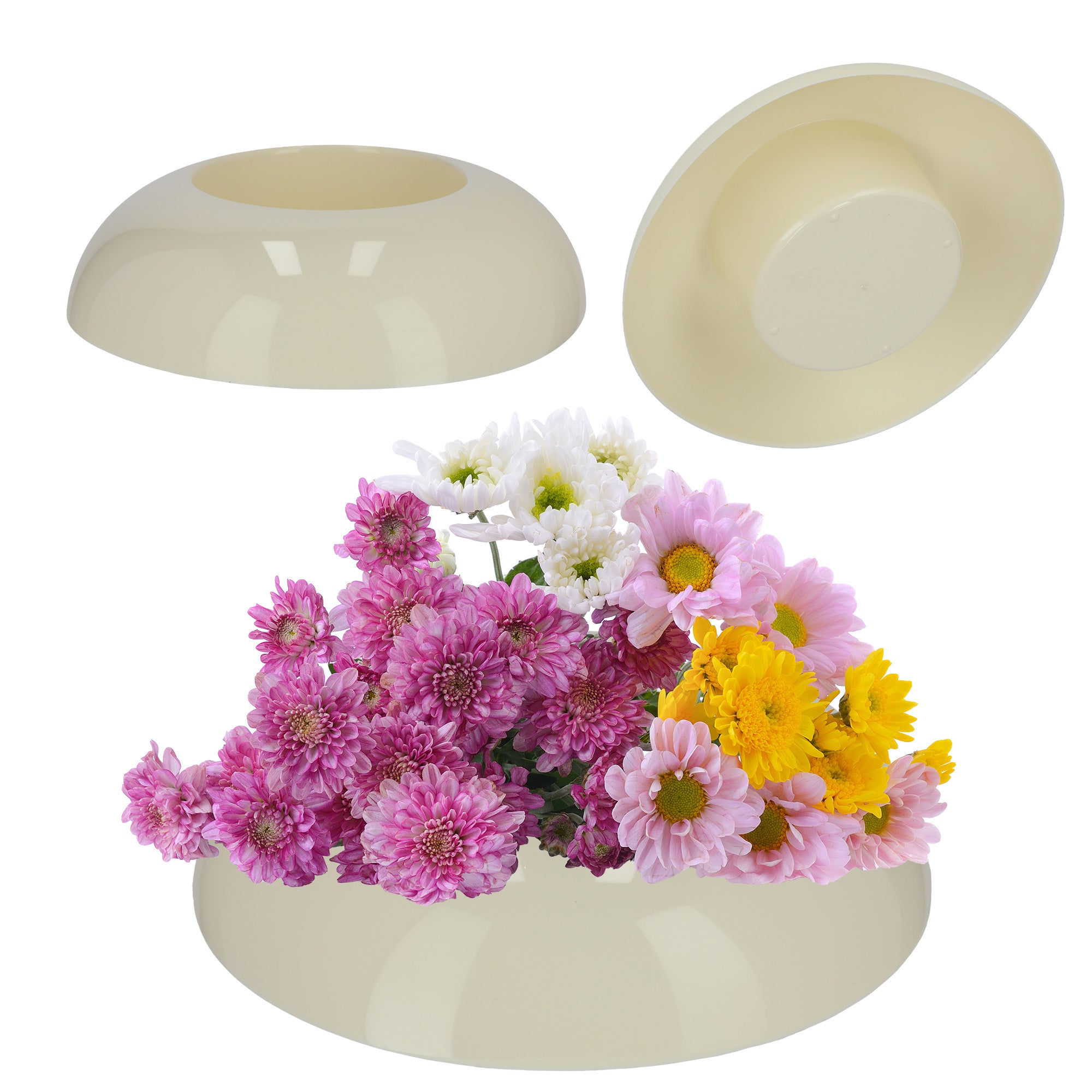DONICZKA OSŁONKA DO KOMPOZYCJI KOMPOZYCJE STROIK BAZA IKEBANA KREMOWA 9,5cm
