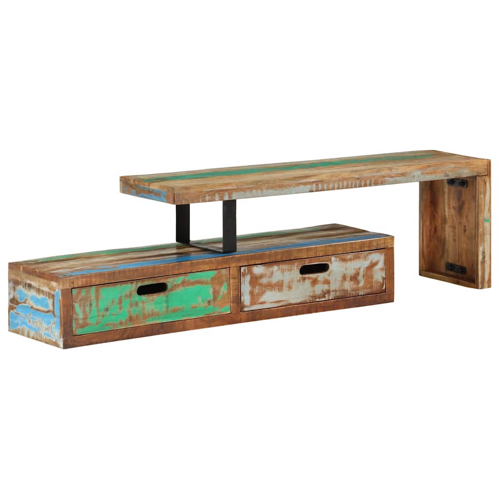 Stojak pod TV (118-200) x 30 x 40 cm, lite drewno z odzysku