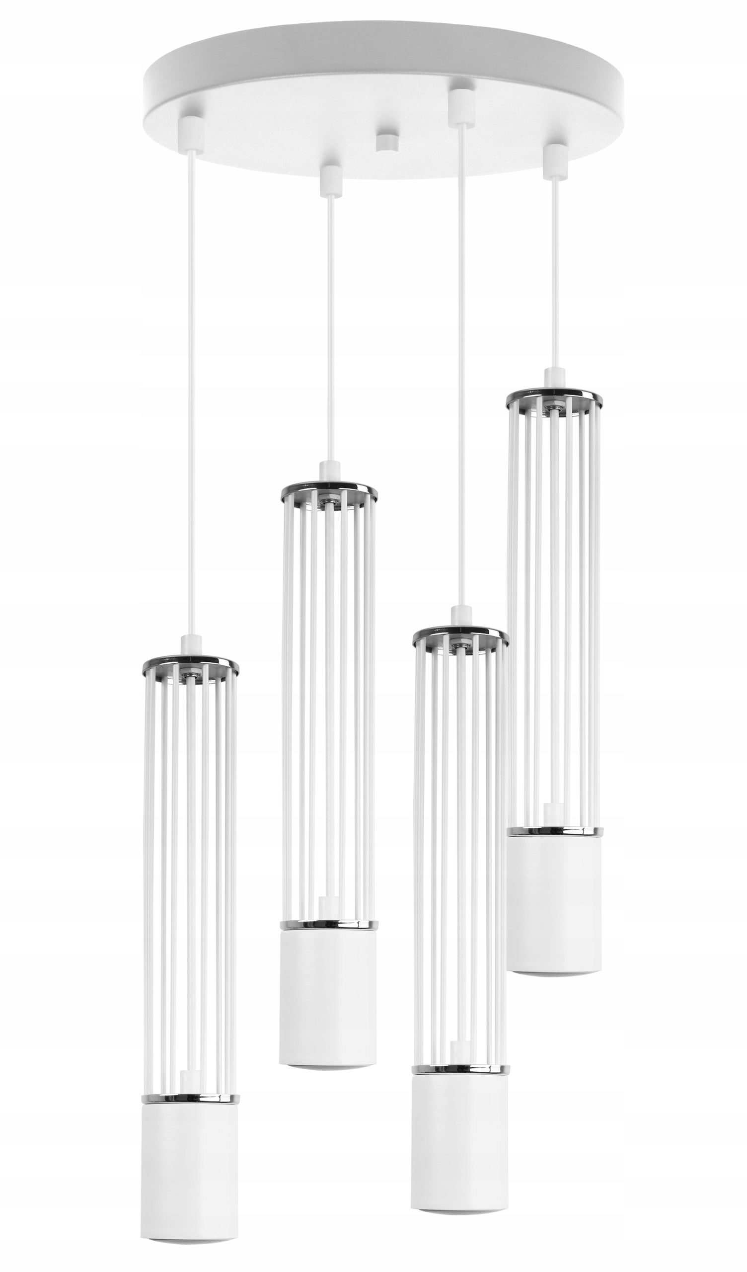 Lampa sufitowa wisząca Light Home LH Aria 4x GU10 okragły biały/srebrny
