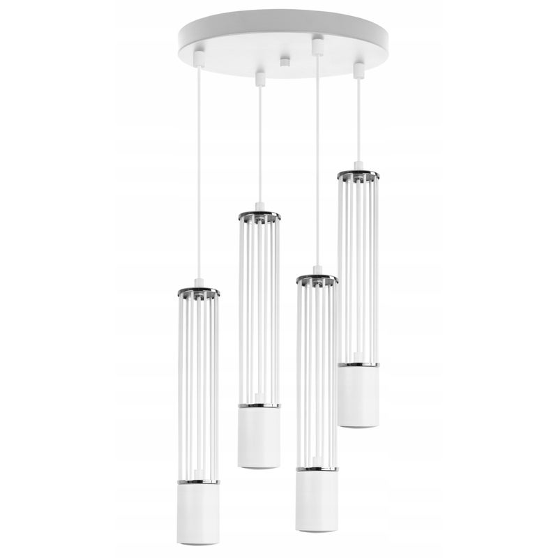 Lampa sufitowa wisząca Light Home LH Aria 4x GU10 okragły biały/srebrny
