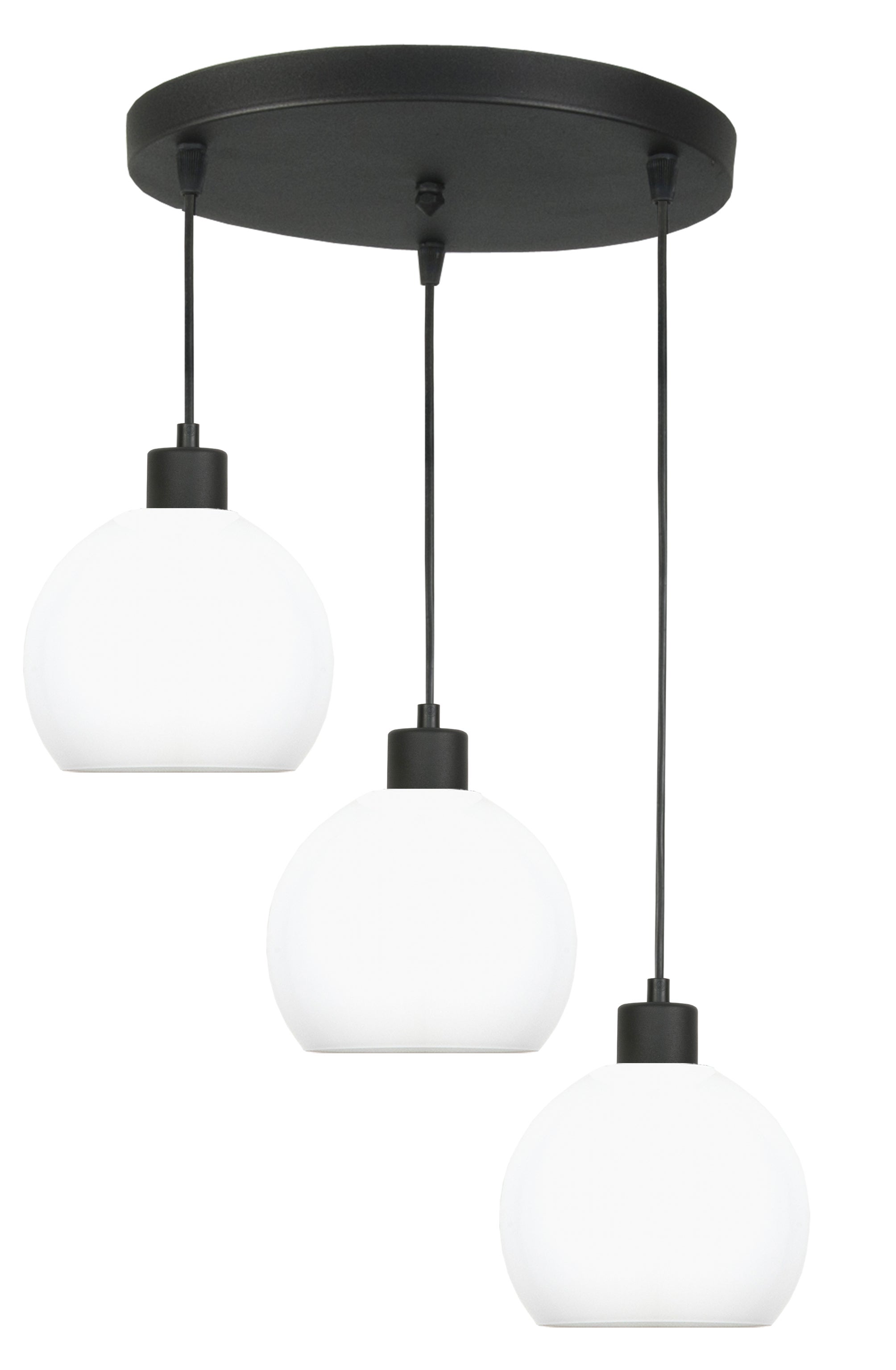 Lampa wisząca 3 punktowa czarna do salonu KOZUB 3xE27 Edylit