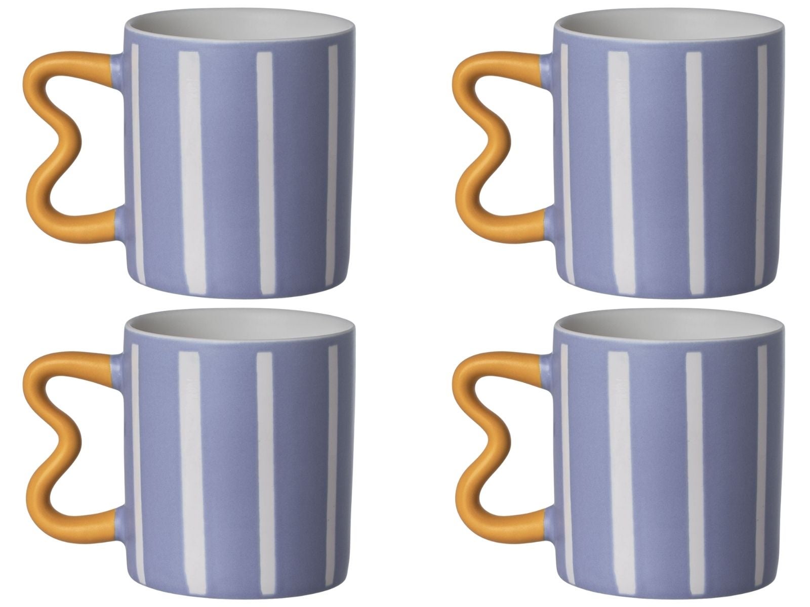 Komplet kubków Jazz Lines Estia fioletowy 450 ml porcelana 4 szt.