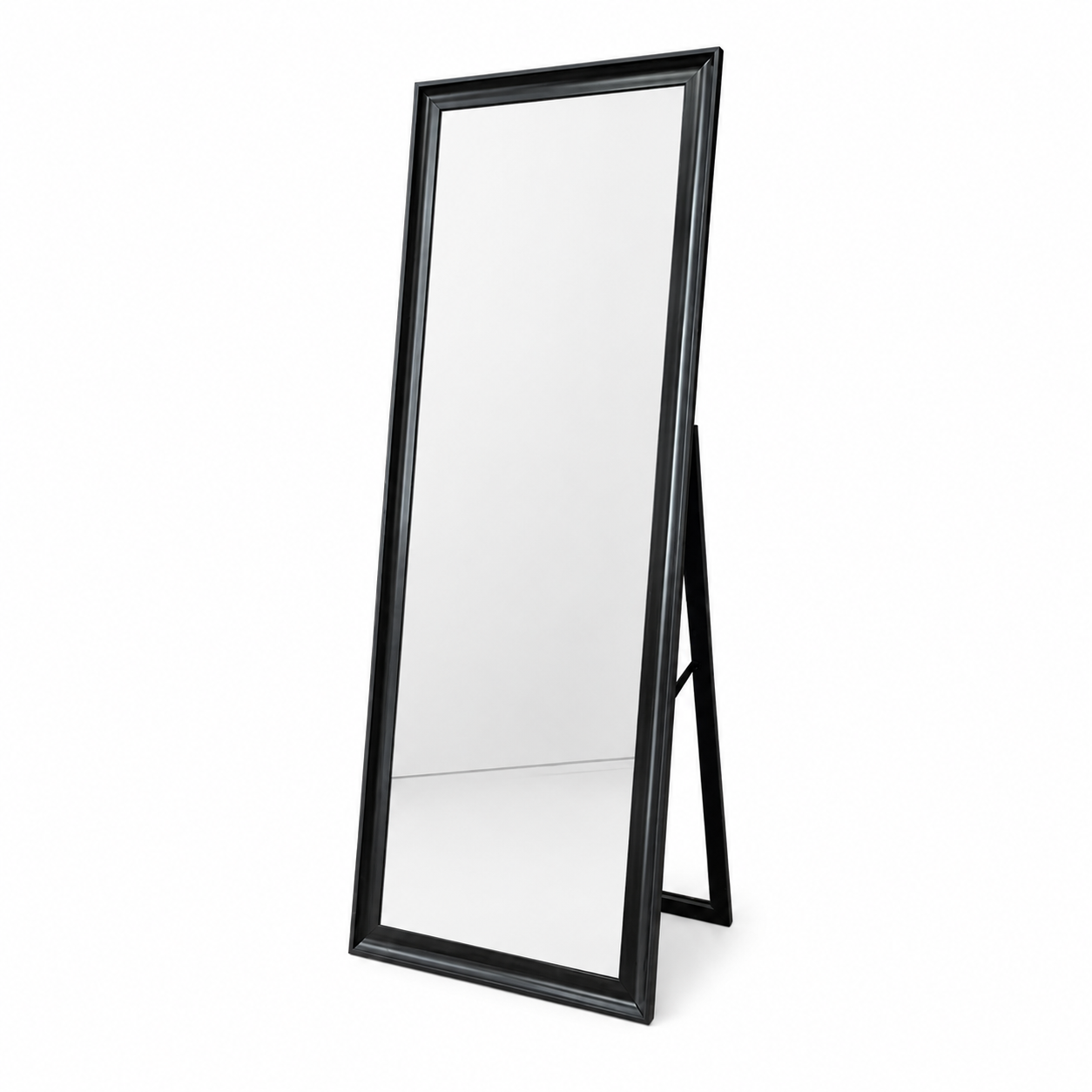 Duże lustro stojące OSLO czarne szczotkowane 58,4 × 168,4 cm – wklęsła rama
