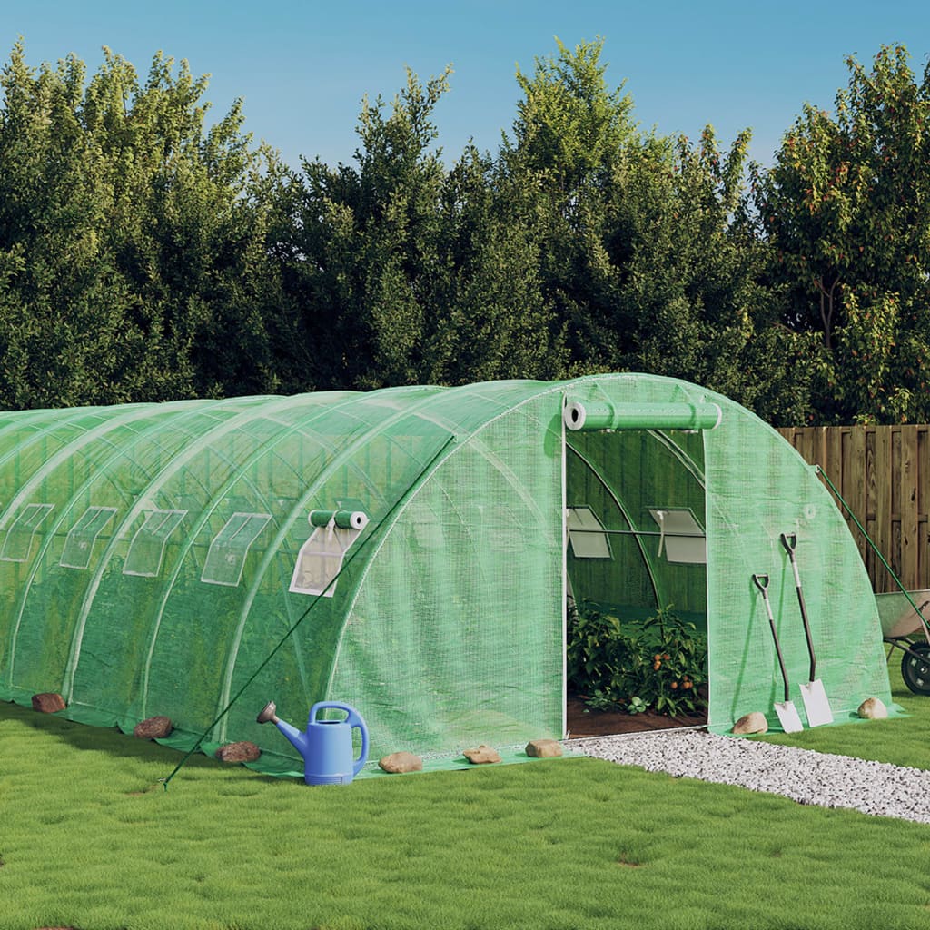 Szklarnia ze stalową ramą, zielona, 80 m², 20x4x2 m vidaXL