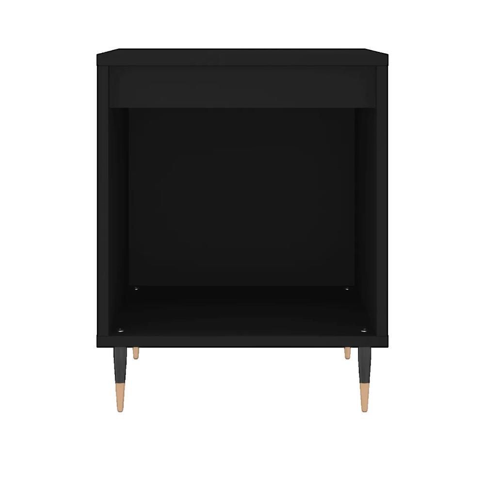 Szafka nocna vidaXL Drewno Inżynieryjne Czarne Metalowe Nogi 40x35x50 cm
