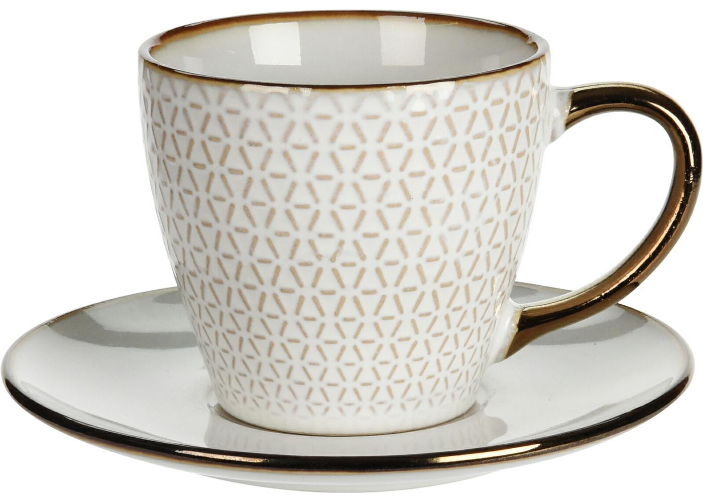 Filiżanka ceramiczna Siaki Collection Queen 210 ml biało-złota 1 szt.