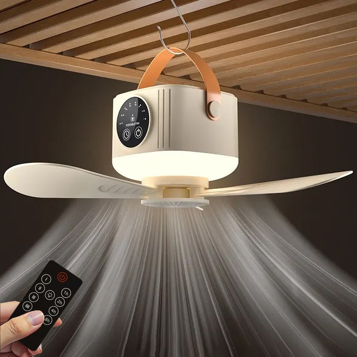 Wentylator sufitowy ze światłem i pilotem, mały przenośny wentylator sufitowy LED, 4 prędkości wiatru, timer
