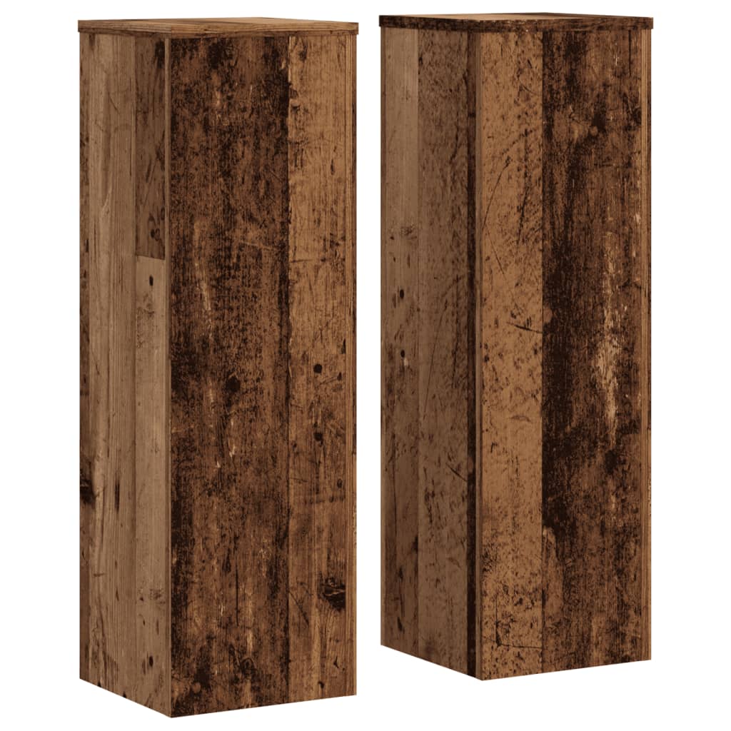 2x Stojak na Rośliny 80 cm Stare Drewno 25x25x80 cm