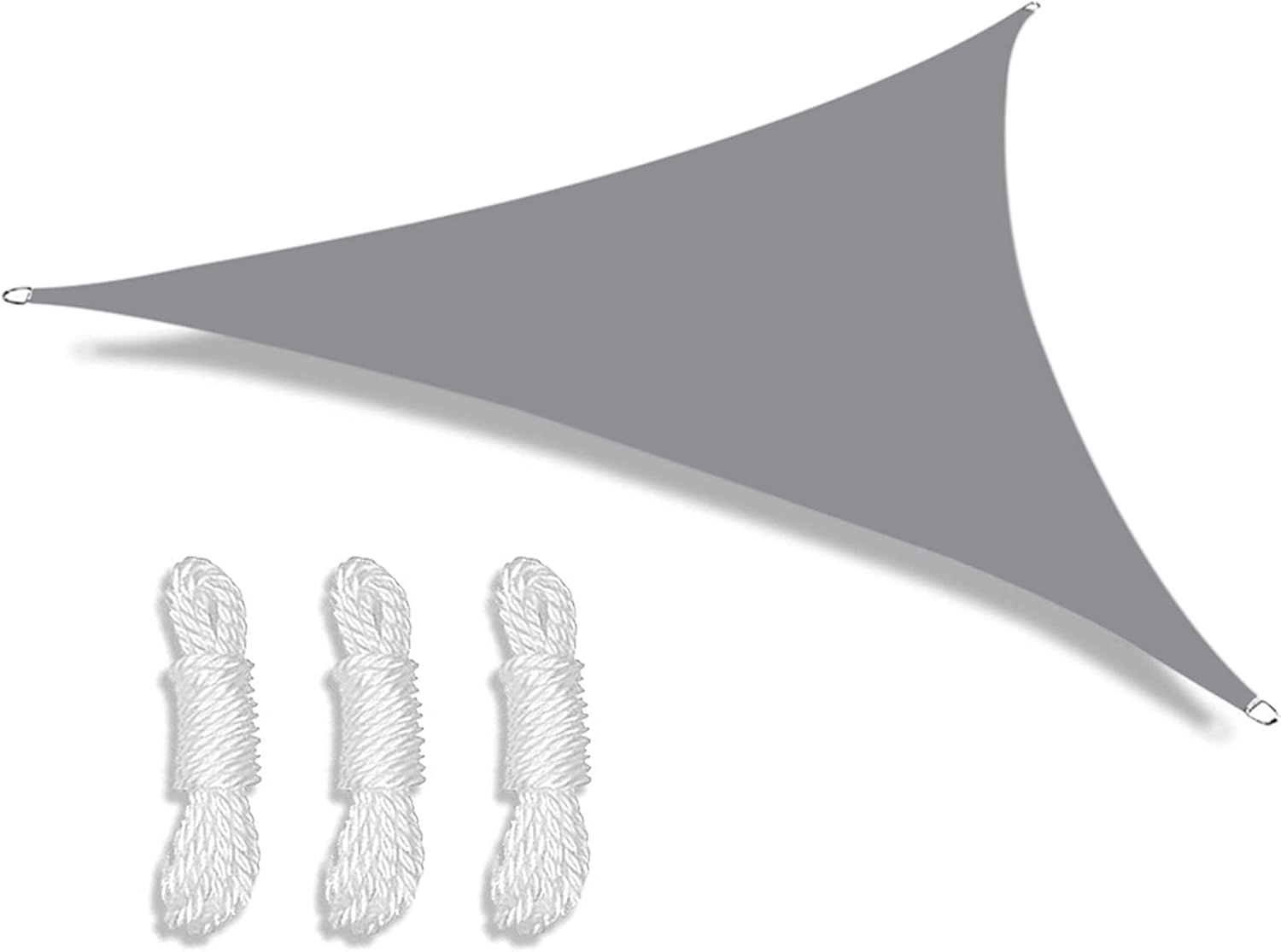 Wodoodporne żagle przeciwsłoneczne Trójkątna ochrona przeciwsłoneczna - Zewnętrzny parasol - Do ogrodu, patio, basenu - Parasol kempingowy Szary, 5 x