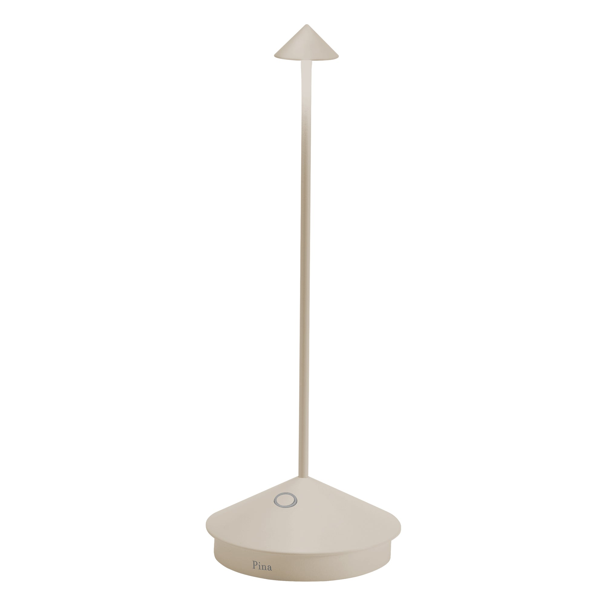 Lampa stołowa LED Pina Pro Sand, akumulatorowa i ściemnialna, bezprzewodowa, szafranowa, 2200-2700-3000 K, IP54, 12-godzinny czas pracy na baterii