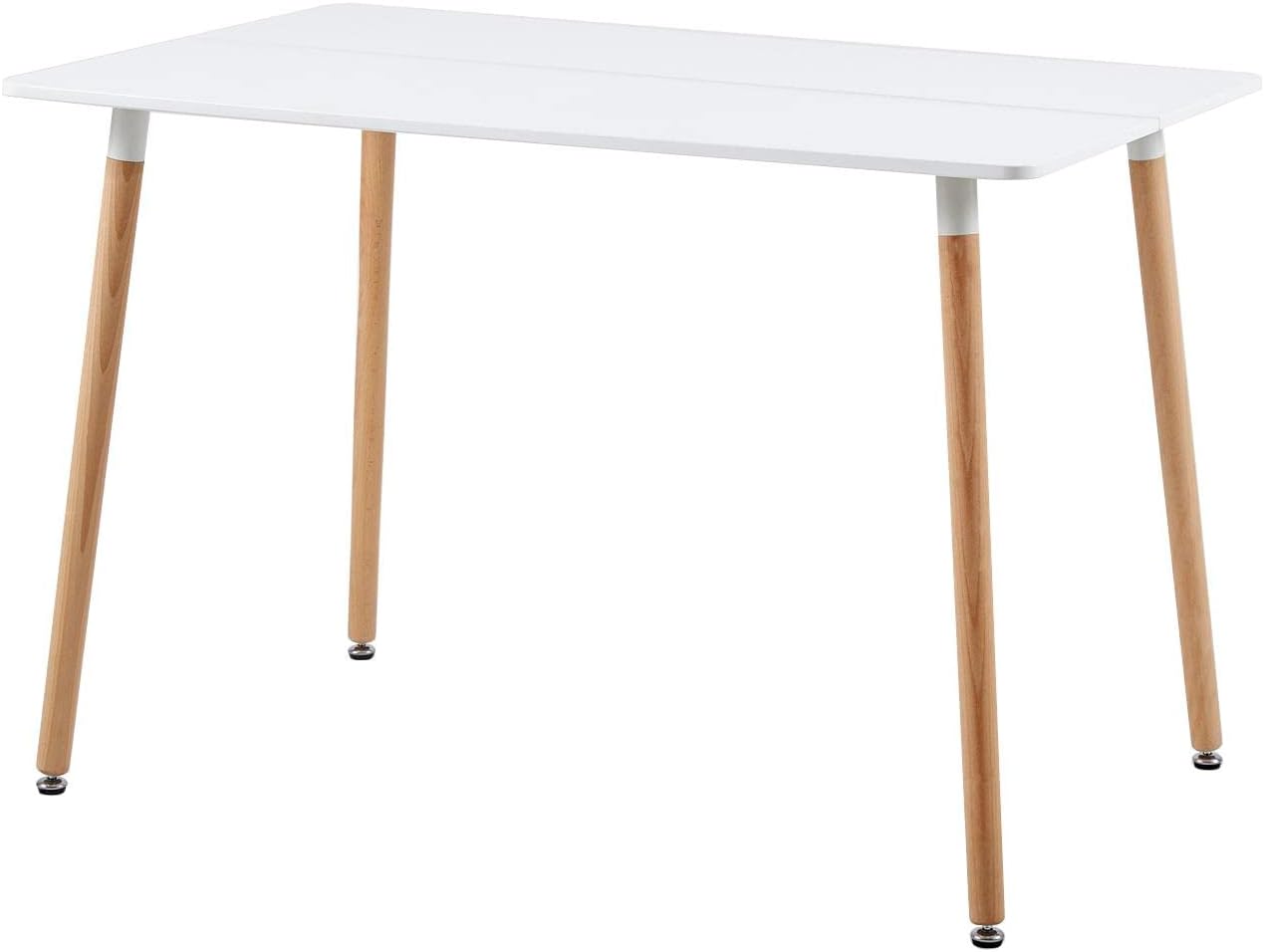 Prostokątny stół do jadalni, z blatem z płyty MDF, drewno bukowe, do jadalni, salonu, biura, 110 x 70 x 74 cm, biały