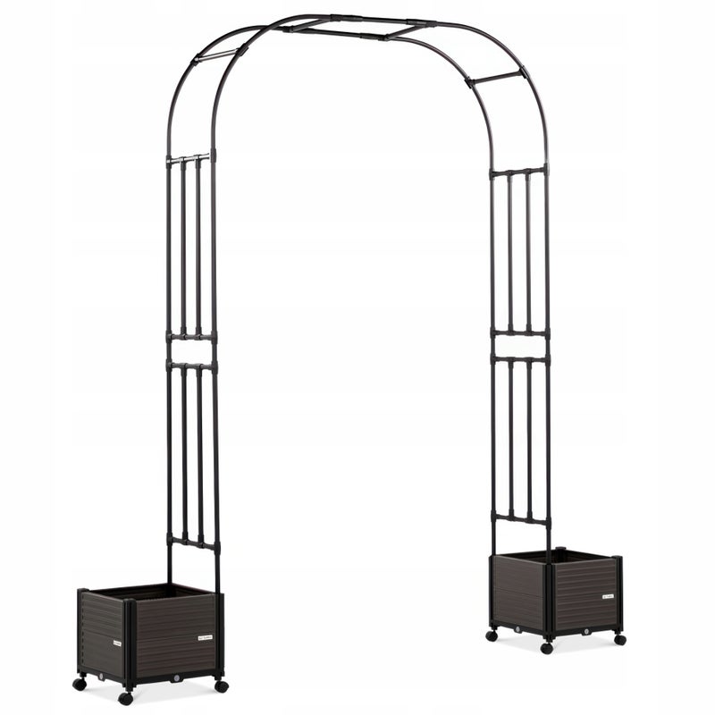 Pergola Ogrodowa Na Róże Kwiaty Pnącza Metalowy Łuk 240X150Cm Ze Skrzyniami 1 szt