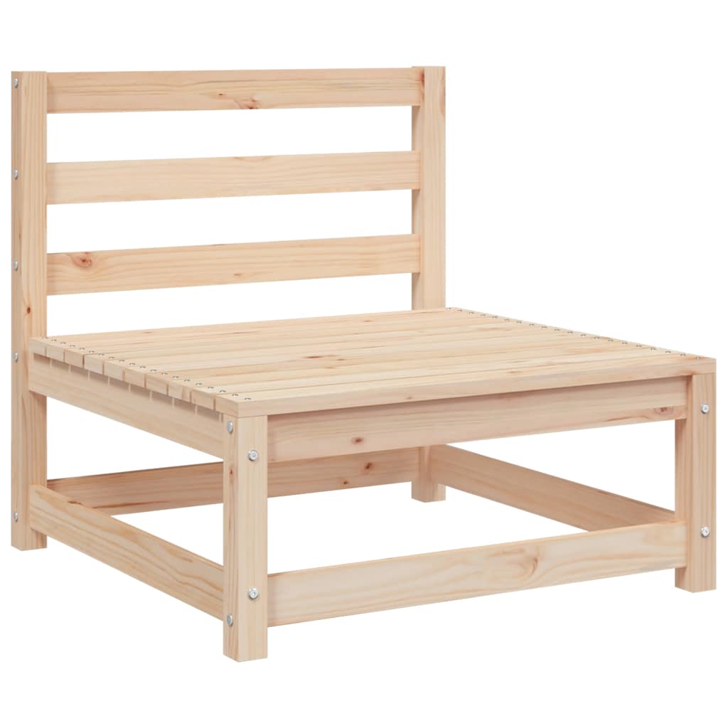 Fotel Ogrodowy Modułowy Środkowy z Oparciem Drewniany Brązowy