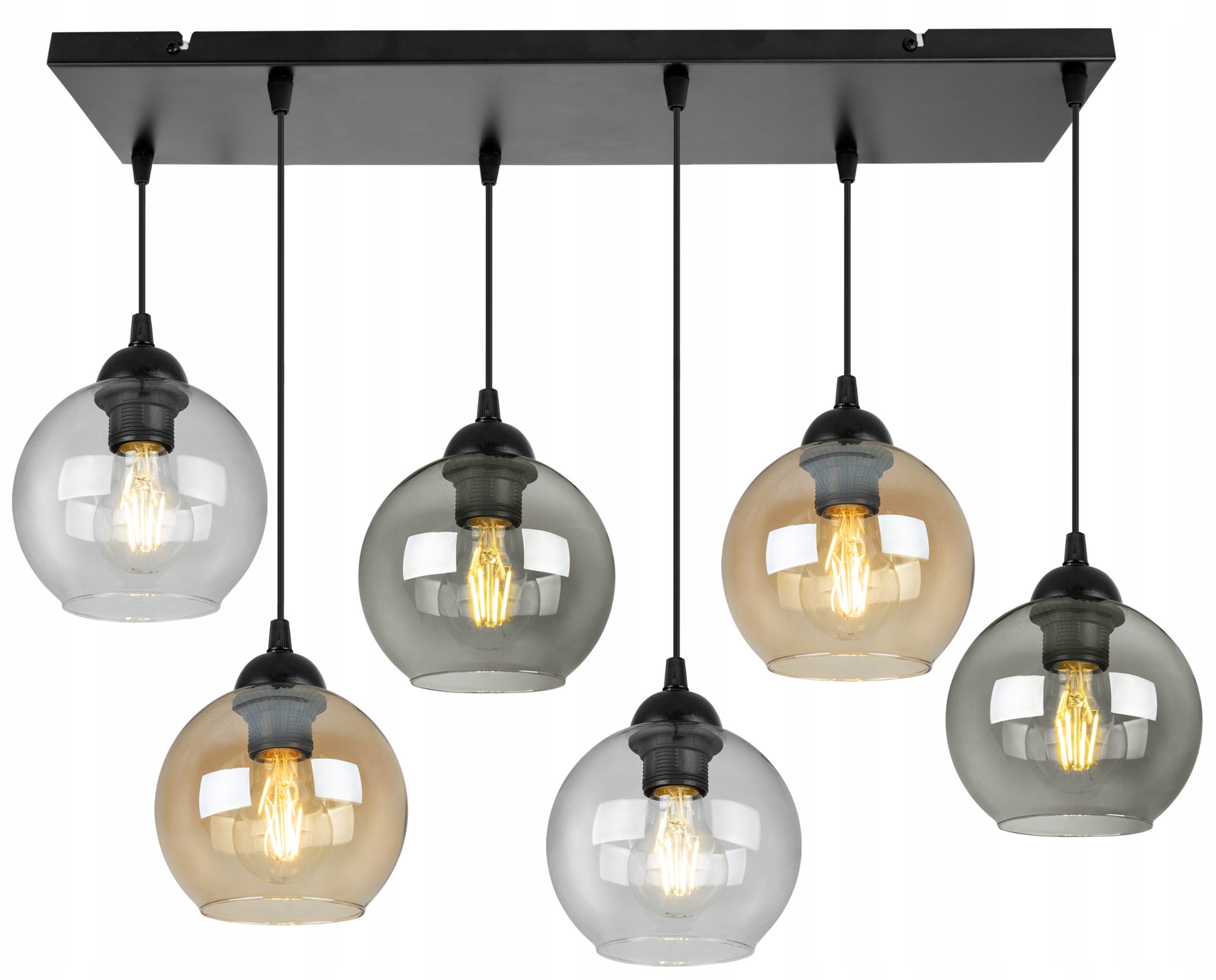 Lampa sufitowa wisząca Light Home LH Haga 6x E27 abażur kule wielokolorowe nowoczesna