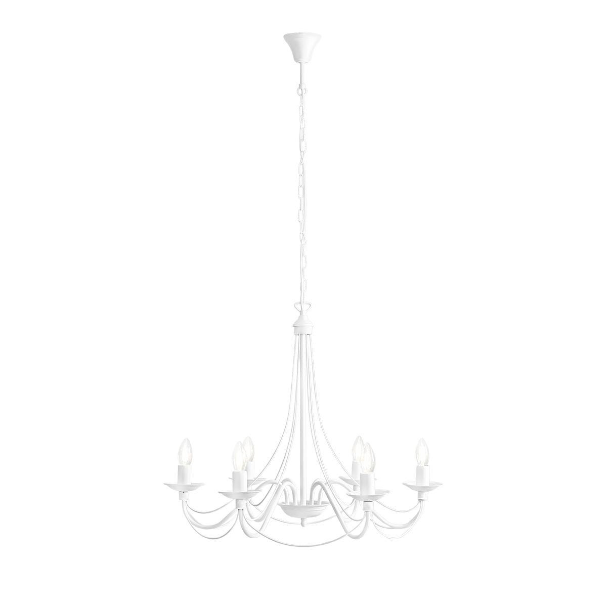 Lampa wisząca Róża biała 6xE14x40W wym: 108 x 65 x 65 cm metal Aldex