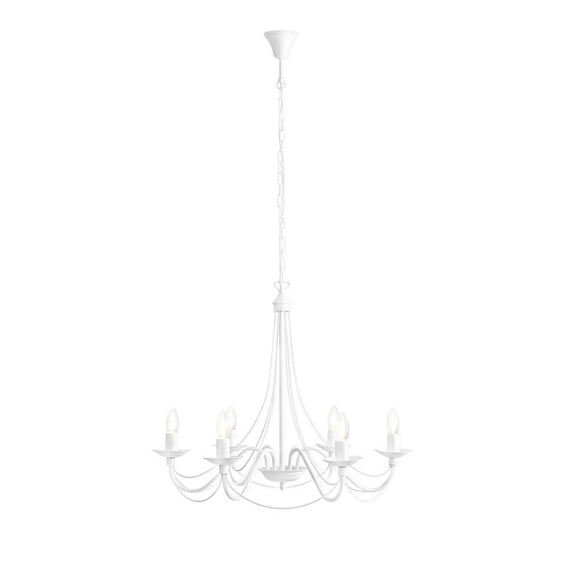 Lampa wisząca Róża biała 6xE14x40W wym: 108 x 65 x 65 cm metal Aldex