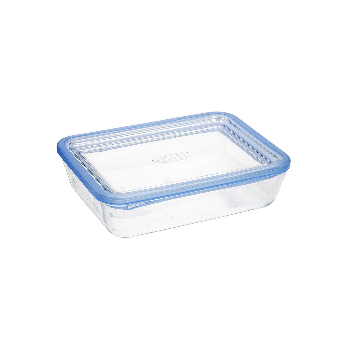 Pyrex 5424005, Pure Glass - Contenitore rettangolare ermetico con coperchio, 22 x 17 x 8 cm, 1,5 l, trasparente