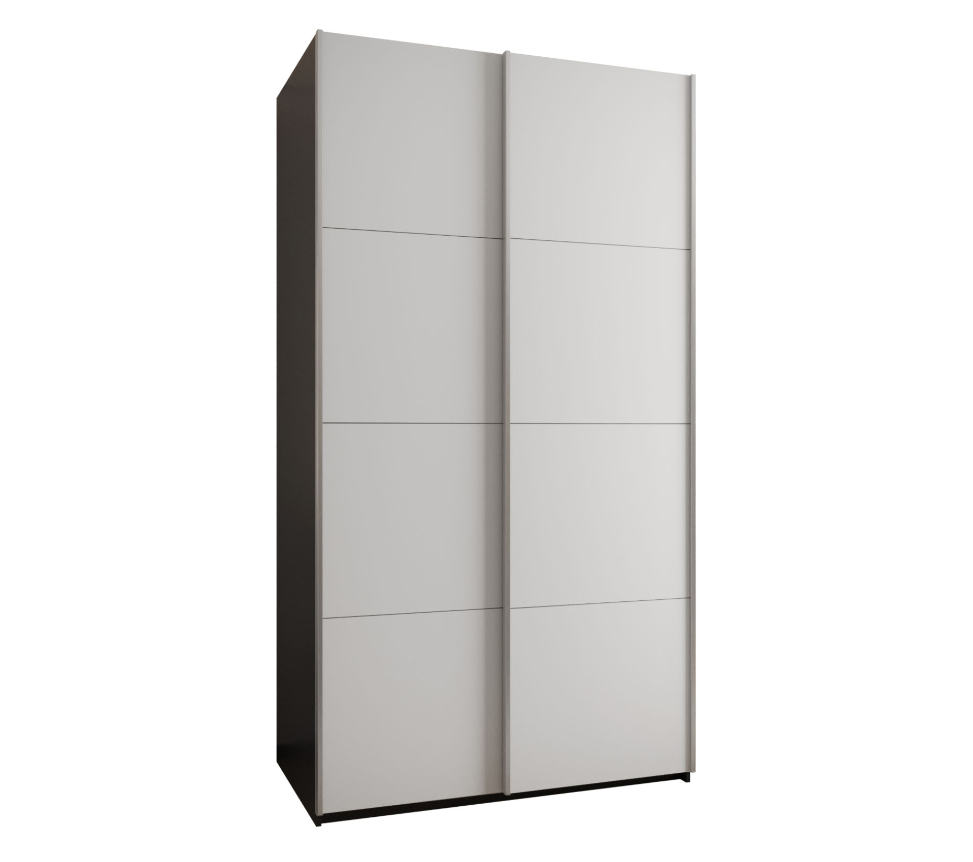 Szafa przesuwna wysoka Lux 1 140 x 64 x 245,5 cm czarny + biały + u. srebrny - Abiks Meble