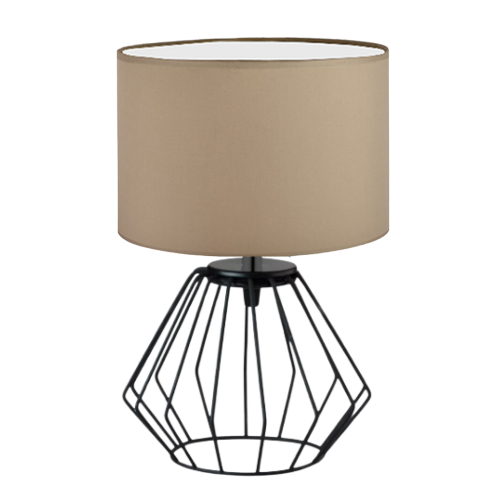 Lampka nocna na biurko lampa biurkowa druciana LED z abażurem walec LANA