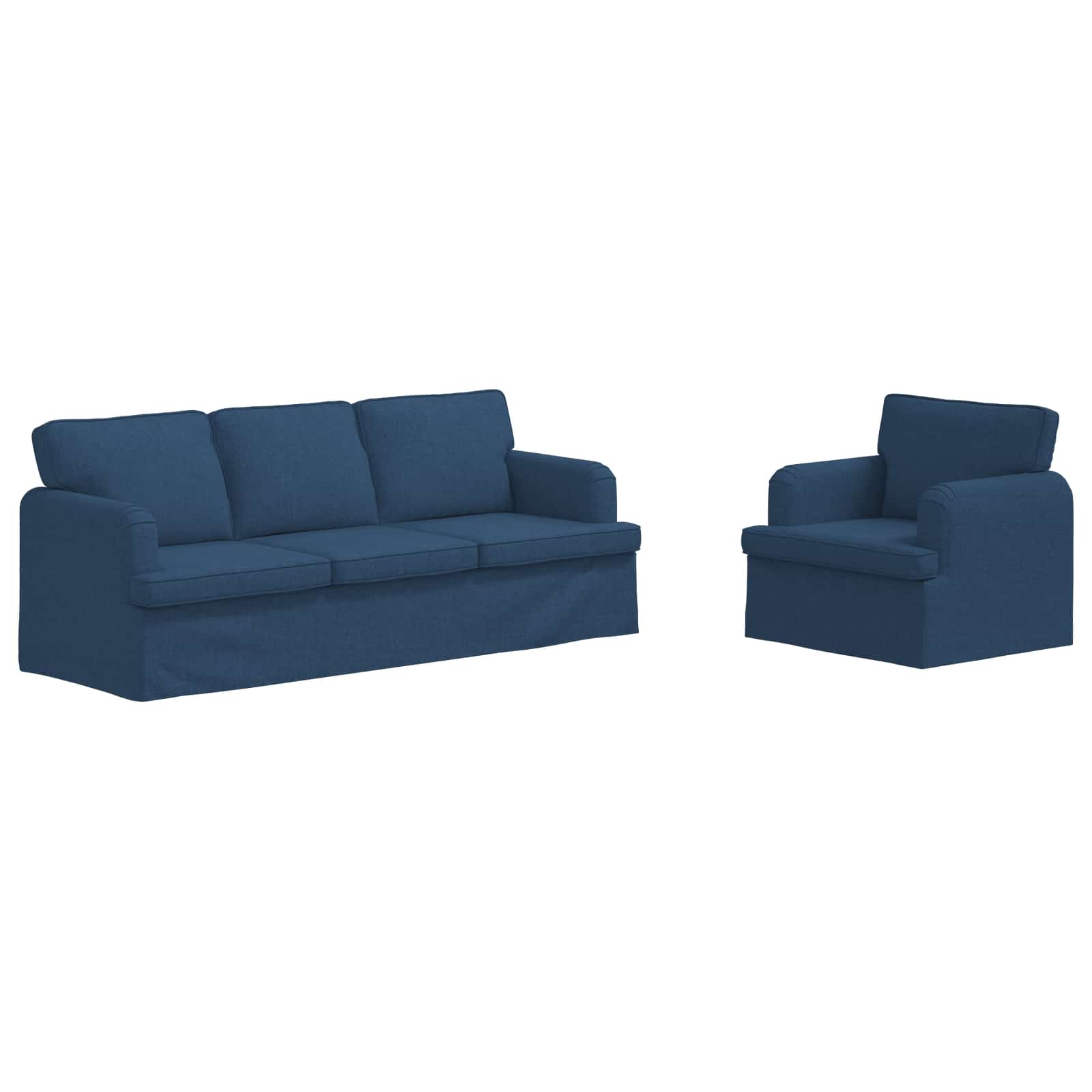 Zestaw Sof 2 pcs Niebieski 201 x 80 x 85 cm tkanina