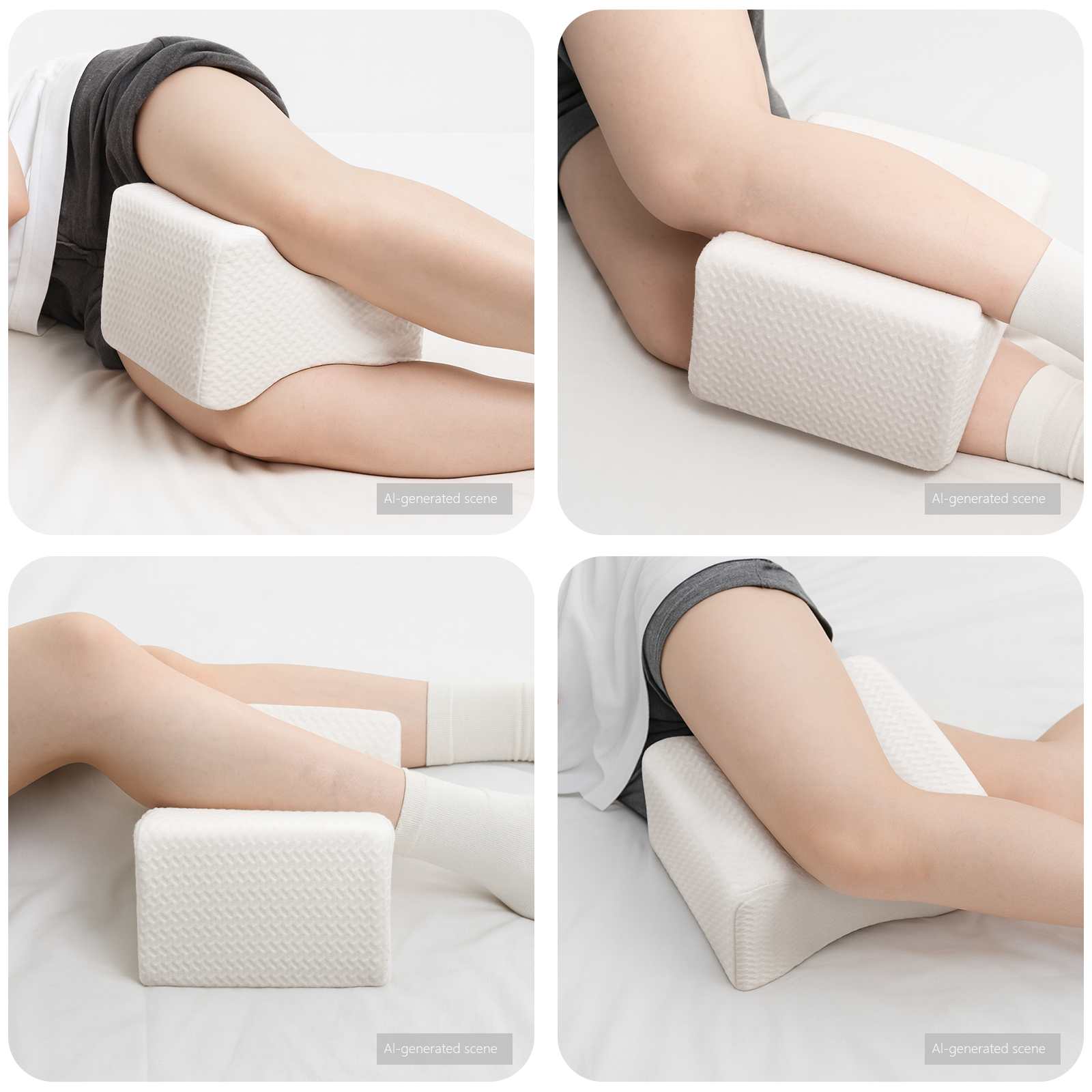 Knee Pillow Biały Pianka z pamięcią i poliester vidaXL