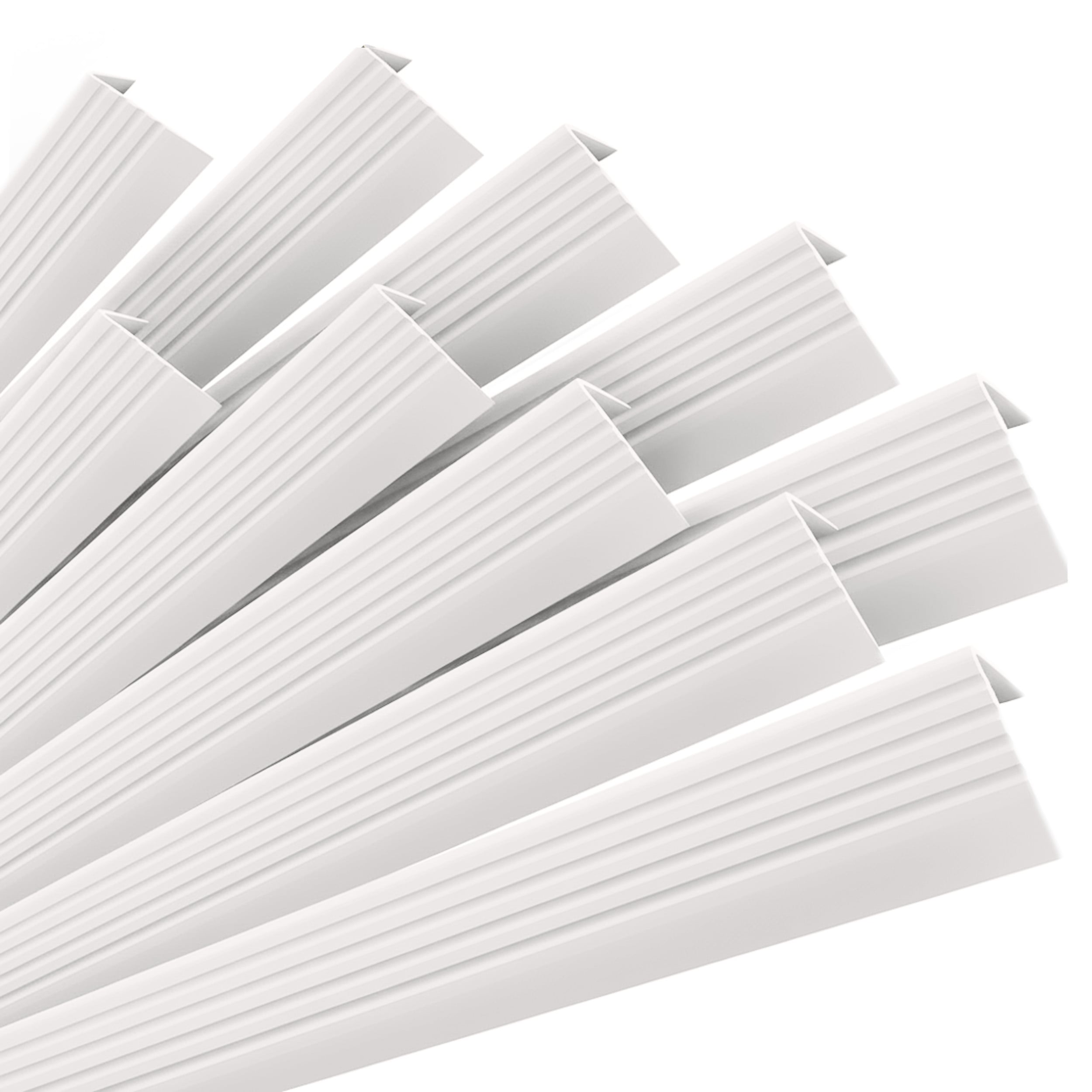 10x Profil schodowy samoprzylepny 50x42 mm PVC na krawędzie stopni z ryflowaniem - 100 cm, biały