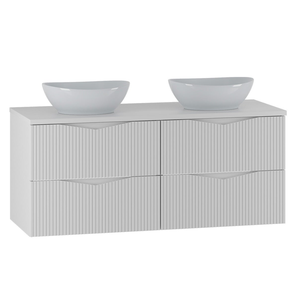 Szafka pod podwójną umywalkę 120 cm, model Tao, kolor biały