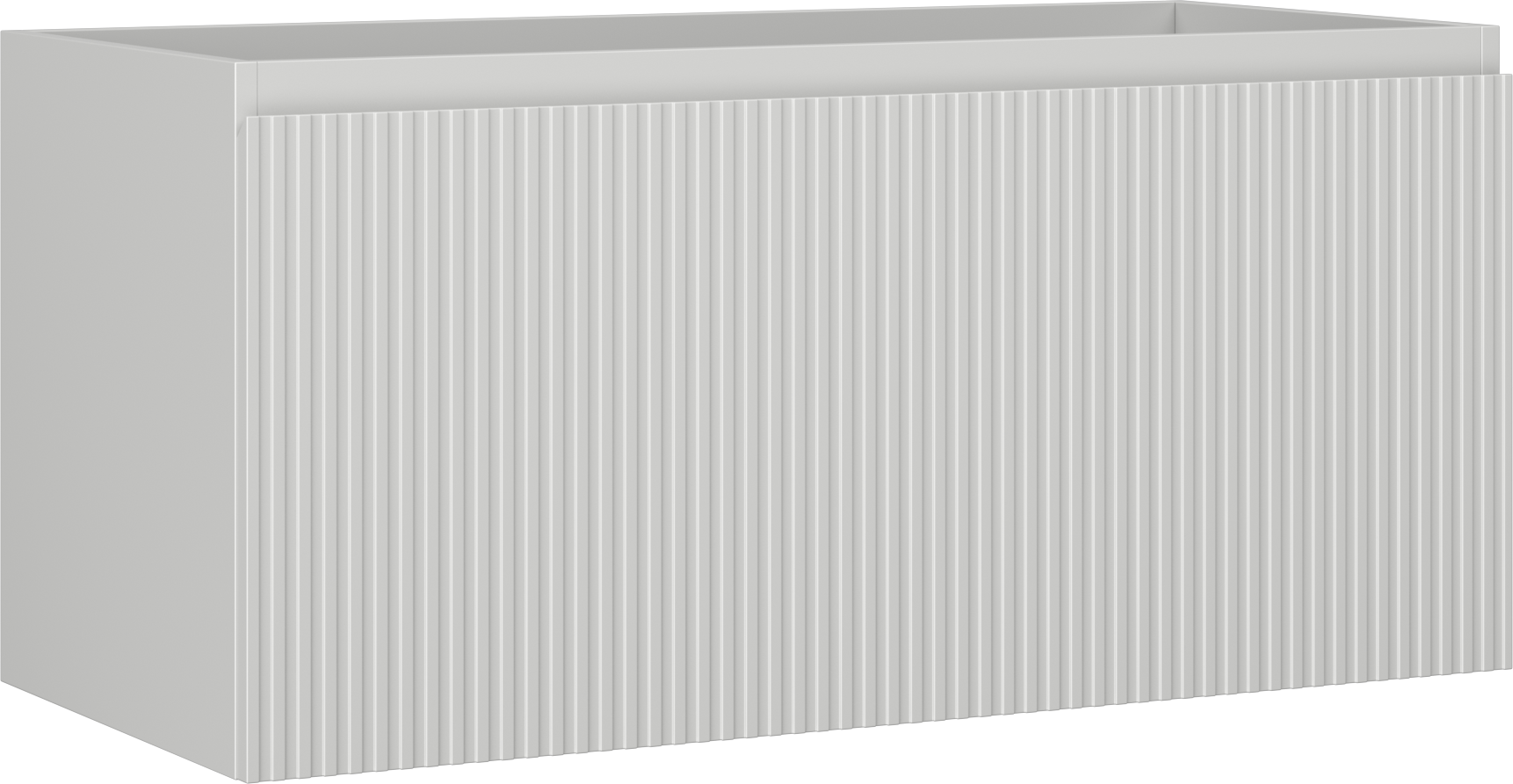 Mexen Rivel szafka łazienkowa podumywalkowa 100 cm, 1 szuflada, ryflowana , szara mat - 91A20-10047-1-BF62