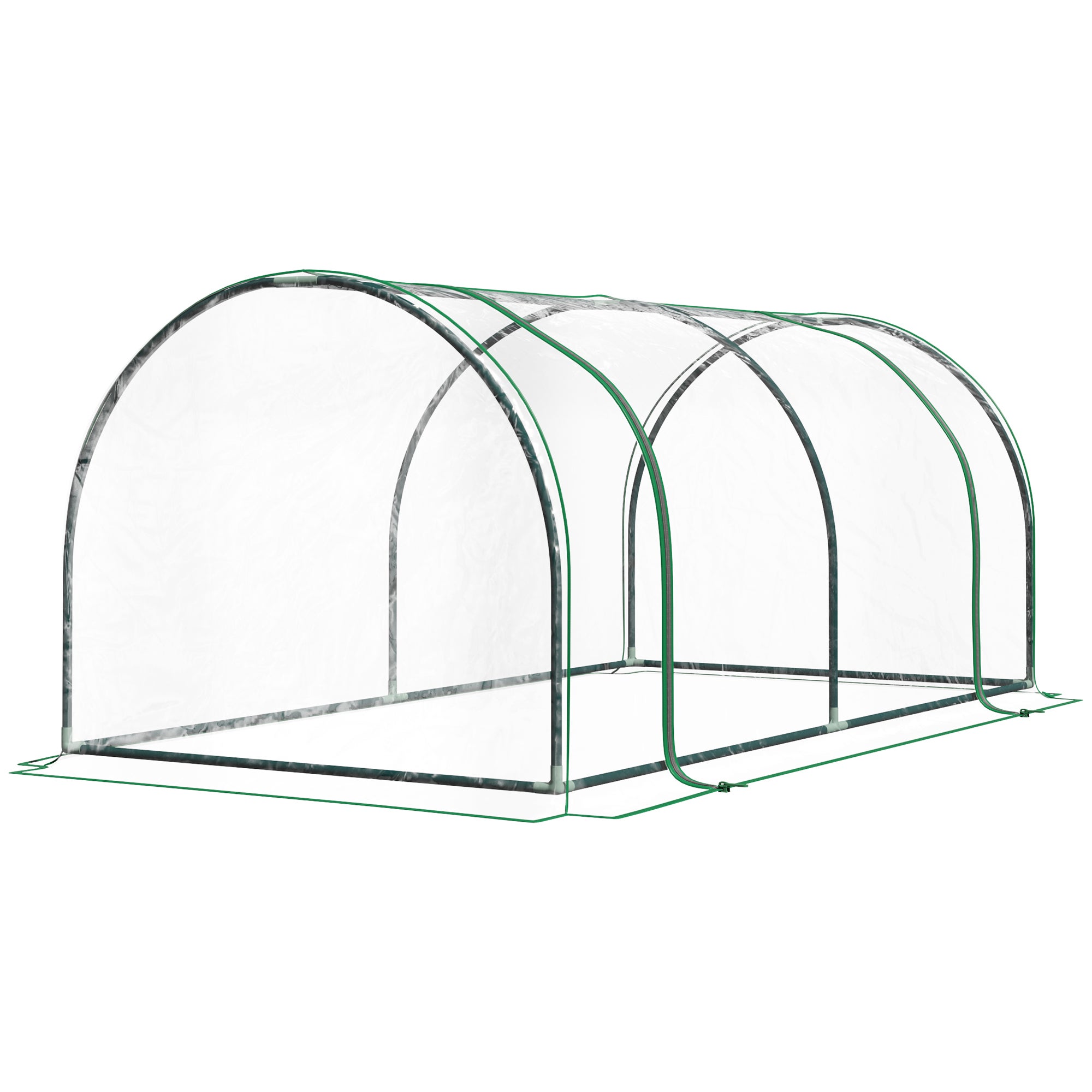 Szklarnia zewnętrzna o wymiarach 200 x 100 x 80 cm ze stalową ramą i przezroczystym pokryciem z PVC, idealna do uprawy pomidorów.
