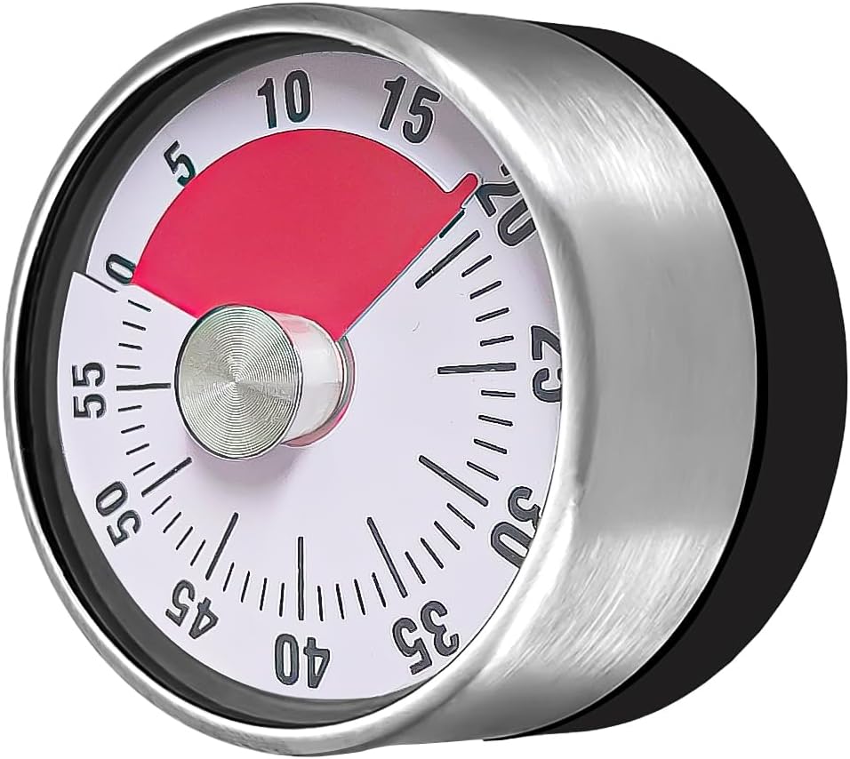 Mechaniczny minutnik kuchenny, przypomnienie o timerze kuchennym, wizualny timer, magnetyczny timer, bezbateryjny zegar mechaniczny, narzędzie do za