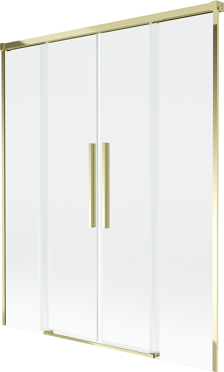 Mexen Rox parawan nawannowy 2-skrzydłowy rozsuwany 160 x 150 cm, transparent, złoty - 8C9-160-002-50-00