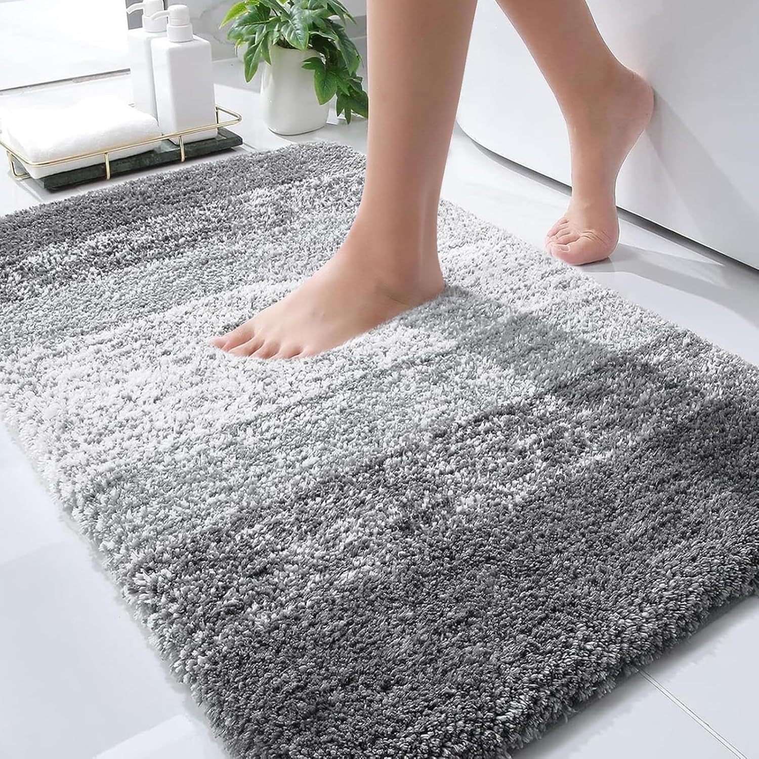 Mata łazienkowa antypoślizgowa, ultramiękka i chłonna, idealna do łazienek itp., 1 sztuka, szara, 50 × 80 cm