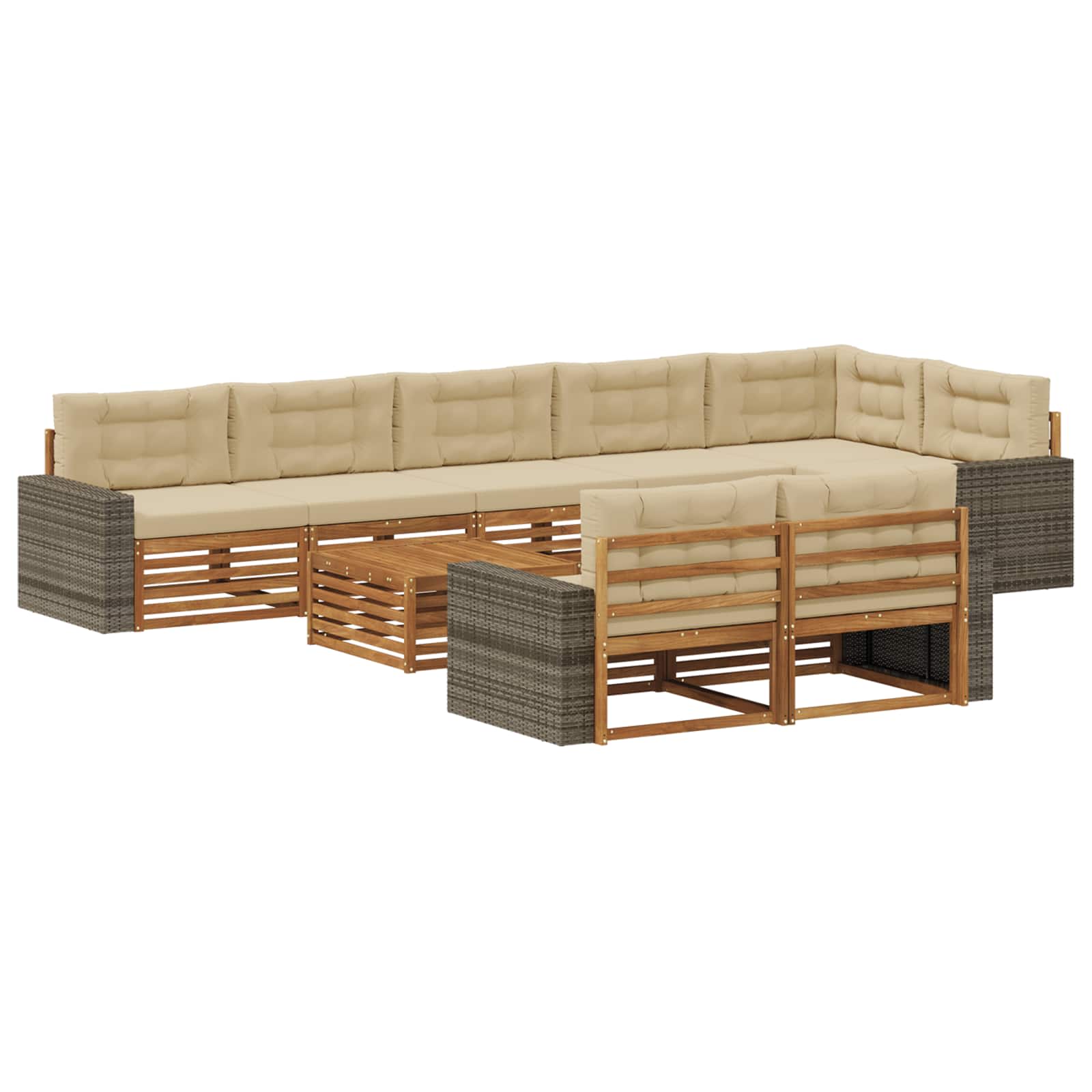 Zestaw sof na zewnątrz z poduszką 9 pcs