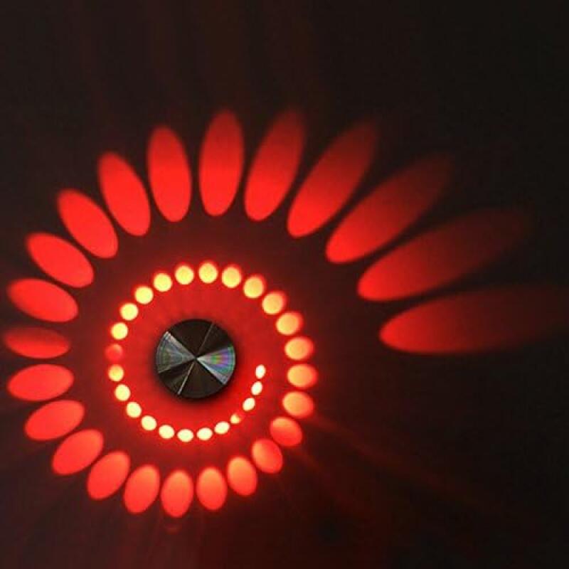 Kinkiet LED o mocy 3 W w obudowie aluminiowej – nowoczesne oświetlenie dekoracyjne do sypialni, przedpokoju i jadalni – światło czerwone.