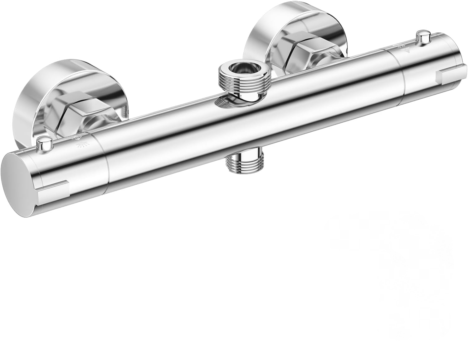 Bateria prysznicowa termostatyczna zapobiegająca oparzeniom – Podwójne wyjście G3/4" + G1/2" – Stabilna temperatura, chrom