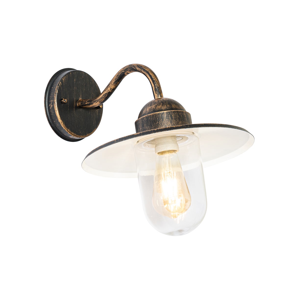 Qazqa designerski lampa ścienna zewnętrzna IP44 do ogród - Kansas - gold, max. 60w, kompatybilny z żarówką LED, e27, 29.4cm