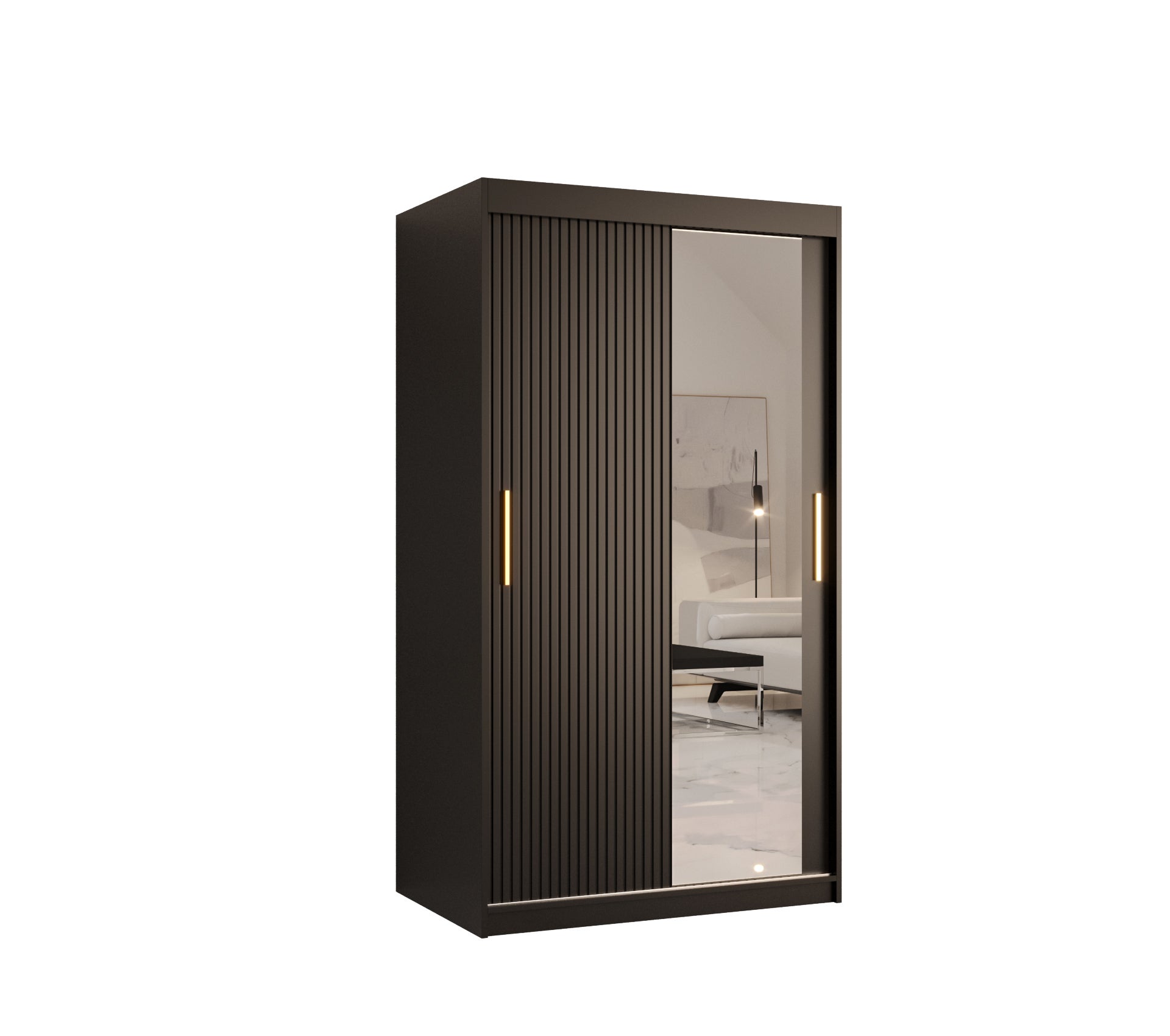 Szafa przesuwna garderoba RIFLO SLIM 2 100 x 62 x 200 cm Czarny - Abiks Meble
