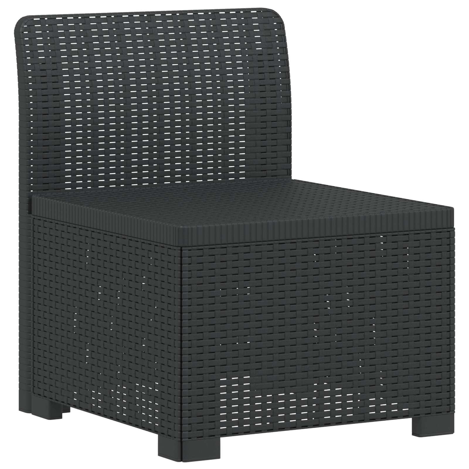 Sofa Ogrodowa 1-osobowa w Wyglądzie Rattanowym PP antracytowy vidaXL
