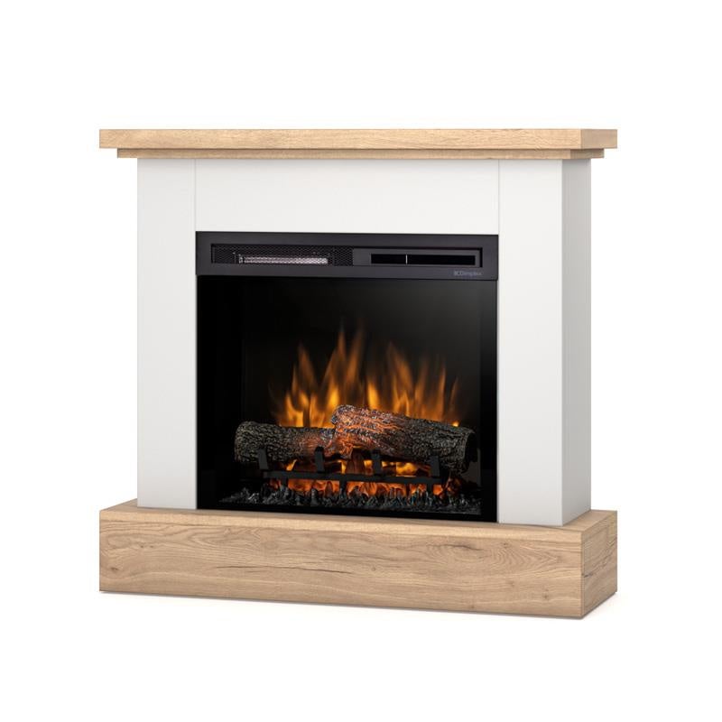 Kominek elektryczny 23" XHD 1400W z funkcją grzania LED biały mat jasny dąb Warmtec Jukon