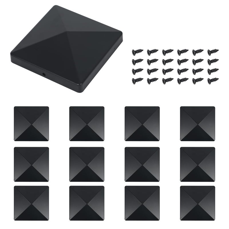 Plastikowa piramidka z zaślepką na słupek ogrodzeniowy z winylu wodoodporna odporna na UV zapobiega pękaniu i gniciu 4 x 4 101 mm x 101 mm