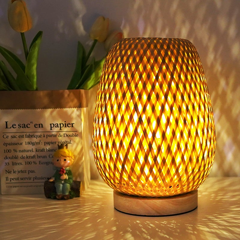 3-kolorowa bambusowa latarnia, lampa stołowa, lampka nocna, dekoracyjna lampka nocna, ściemniacz ze zdalnym sterowaniem synchronizacją
