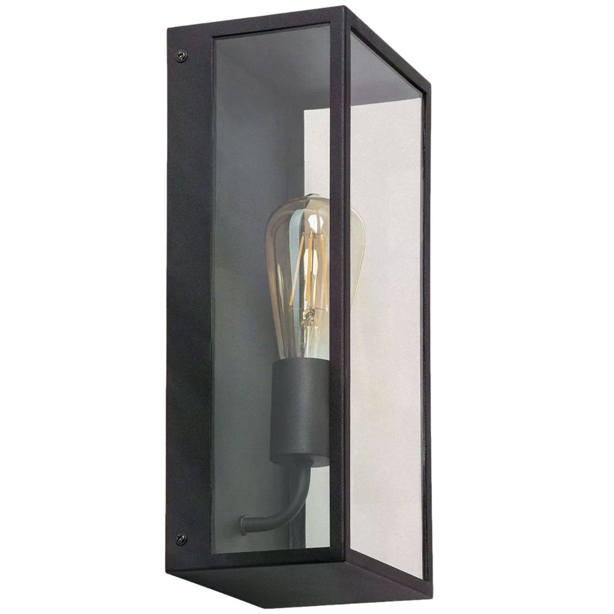 Kinkiet zewnętrzny Leonardo czarno-przezroczysty 1xE27x40W wym:35x10x10cm IP44 Abruzzo