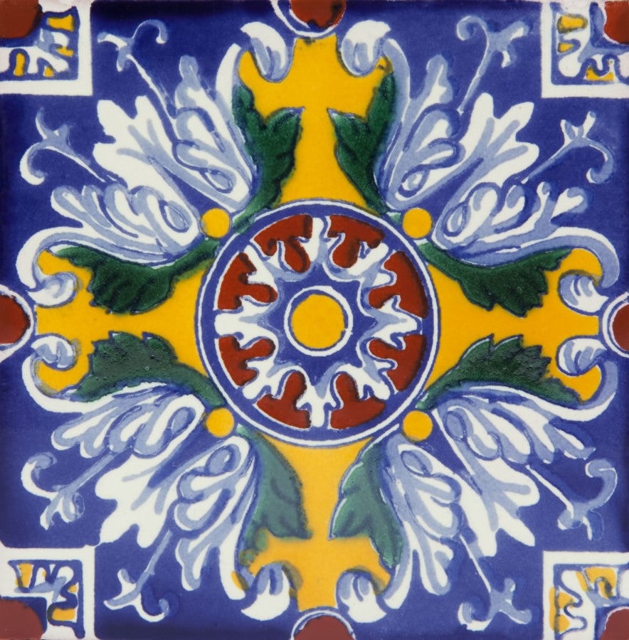 Meksykańskie płytki ceramiczne Plumas – 30 unikalnych dekoracyjnych płytek ściennych z motywami 10,5x10,5 cm do łazienki, prysznica, kuchni