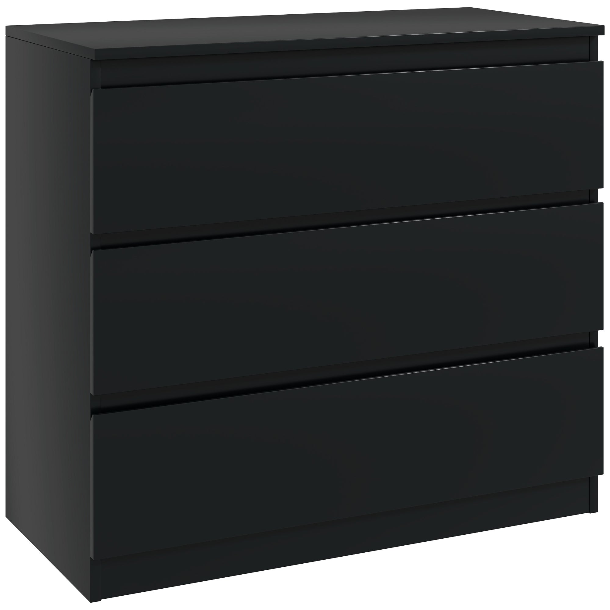 Komoda z 3 szufladami, elegancka jednostka do przechowywania w sypialni, wnętrze 80 szer. x 39 gł. x 73 wys. cm