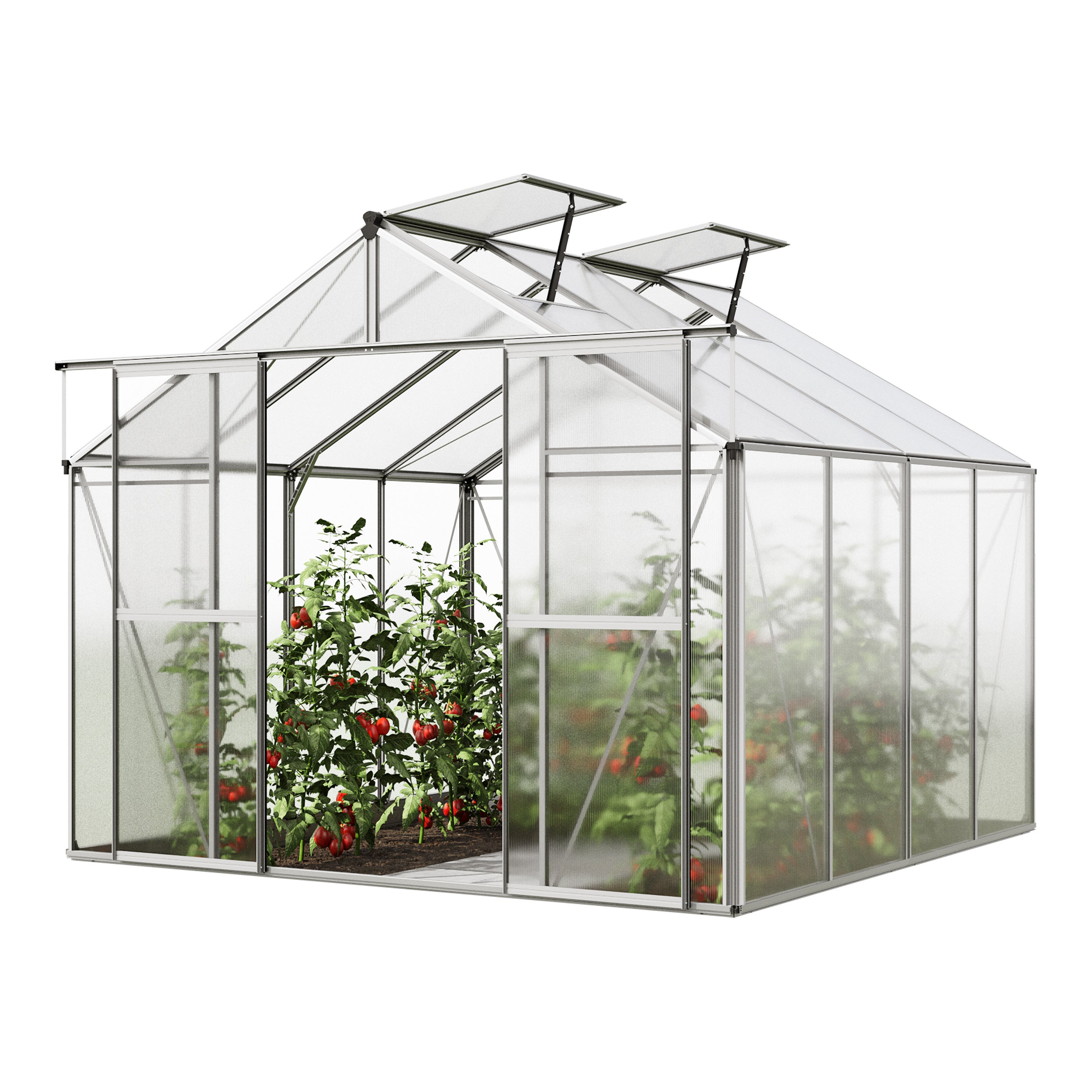 GFP Szklarnia Orchidee 4 rama aluminiowa 256 x 256 cm panele poliwęglanowe