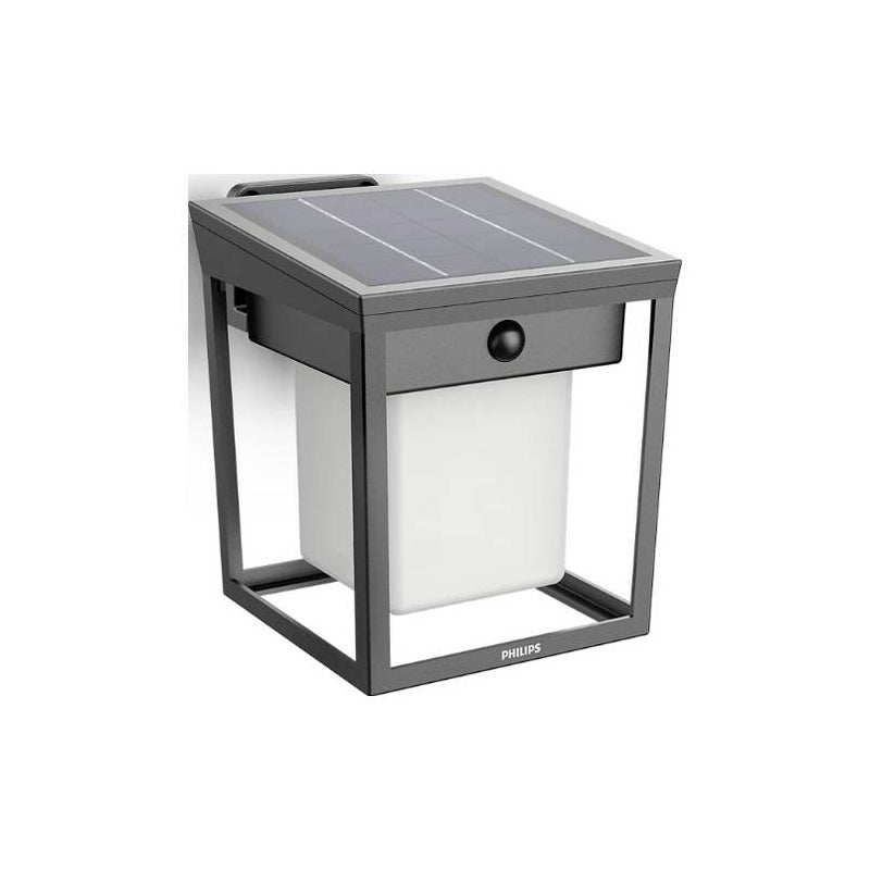 Kinkiet Ogrodowy Lampa Solarna LED 1.5W 250lm 3000K Ciepła biel IP44 z Czujnikiem Ruchu i Zmierzchu Antracyt Philips
