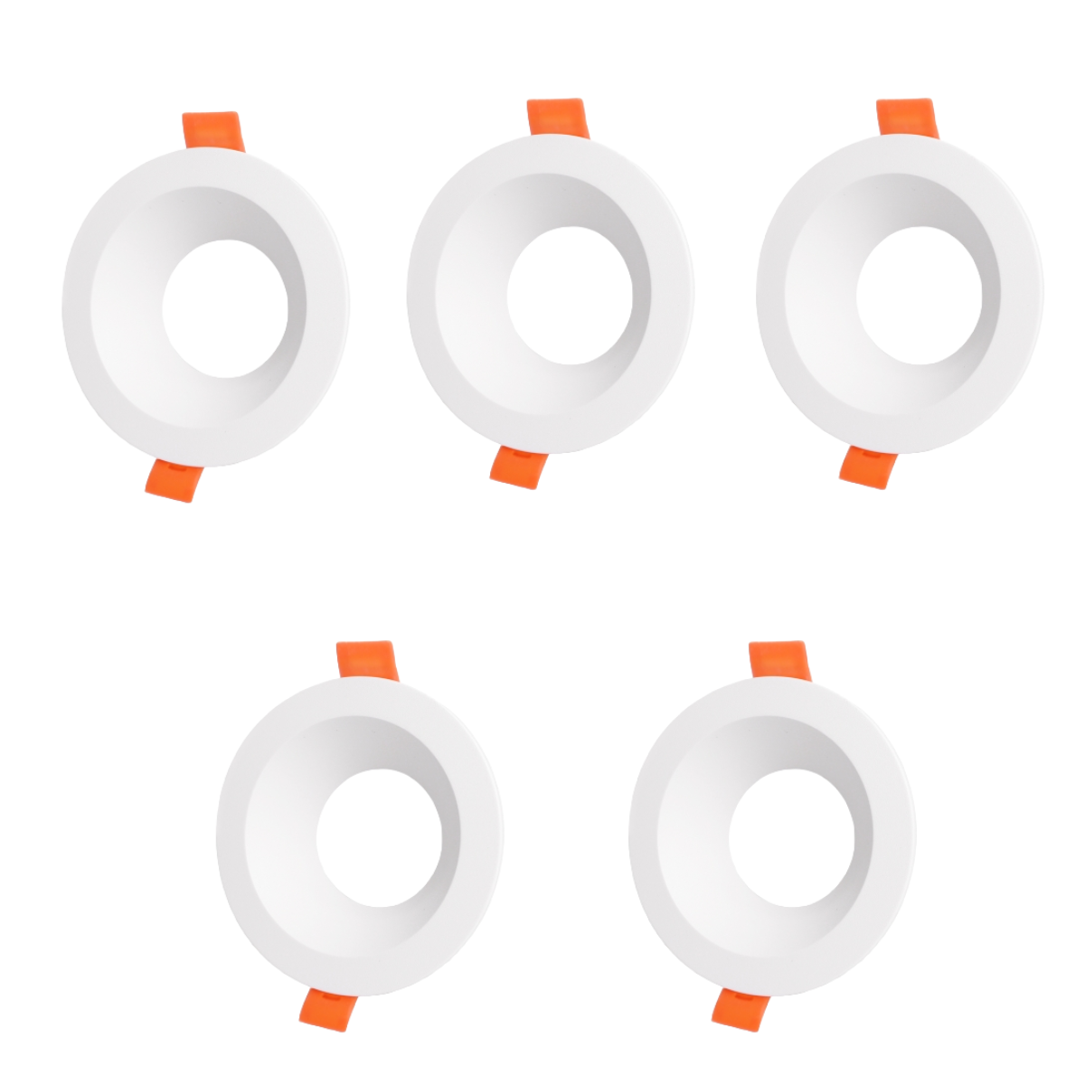 Opakowanie x5 reflektorów wpuszczanych z okrągłą ramką do GU10 / MR16 White Trim White Trim 75mm Ø88*30mm bez diody LED