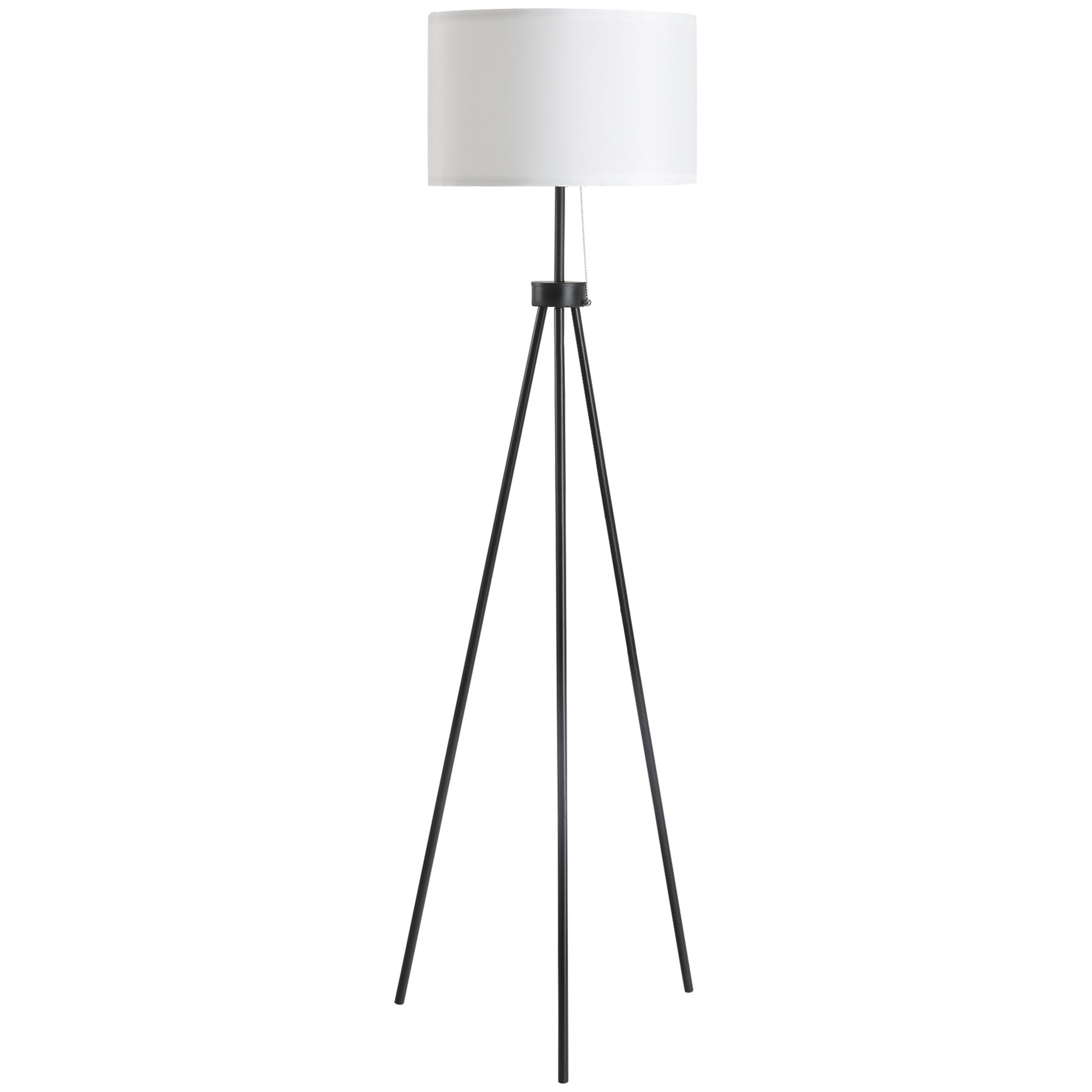 Lampa podłogowa na metalowym statywie i kloszu z tkaniny, elegancki i klasyczny design, Ø37x152 cm, do domu lub biura